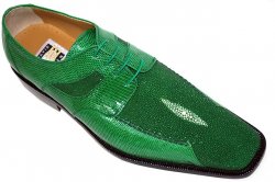 David Eden "Shasta" Lime Green Genuine Stingray/Lizard Shoes
