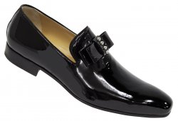 Mauri "4709" Black Genuine Patent Leather Evening Loafer Shoes