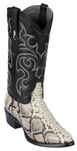 Los Altos Natural Genuine Python Snakeskin Round Toe Cowboy Boots 655749