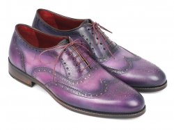 Paul Parkman "743-PURP'' Purple / Navy Genuine Calfskin Leather Shoes.