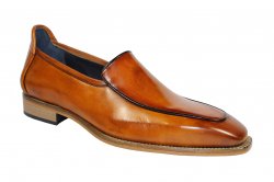 Duca Di Matiste "Fano" Cognac Genuine Calfskin Loafer Shoes.