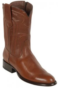 Los Altos Brown Genuine Belmont Round Roper Toe With Zipper Style Cowboy Boots 69Z2107