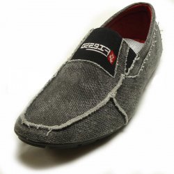 Fiesso Black Fabric Casual Loafer Shoes FI2115