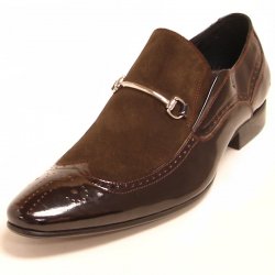 Encore By Fiesso Coffee Genuine Leather Loafer Shoes With Bracelet FI3194