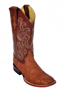 Ferrini 11693-02 Cognac Genuine Ostrich Patch Boots
