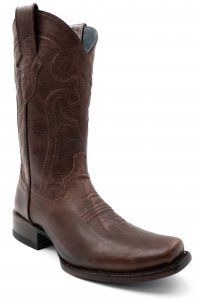 Ferrini "Wyatt" Chocolate Genuine Full Grain Leather Narrow Square Toe Cowboy Boots 14671-09