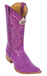 Los Altos Violet Genuine All-Over Eel 3X Toe Cowboy Boots 950892