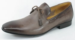 Carrucci Brown Genuine Calf Skin Leather Shoes With Tassel KS308-04.
