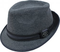 Dorfman Pacific Co. Charcoal Grey Wool Feel Fedora Dress Hat # MW-169