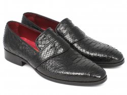 Paul Parkman ''11BLK62'' Black Genuine Leather Tassel Loafer.