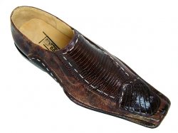 Tucci by Romano "Pecos" Brown Hornback Crocodile/Lizard Shoes