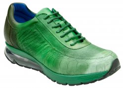 Belvedere "George" Multi Pine Green Genuine Ostrich Leg Sneakers E16.