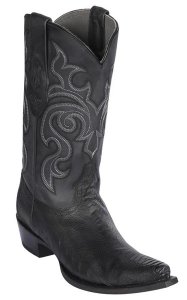 Los Altos Greasy Finish Genuine Ostrich Leg Snip Toe Cowboy Boots 94G0505