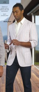 E. J. Samuel Multi Stripe Blazer Suit J02