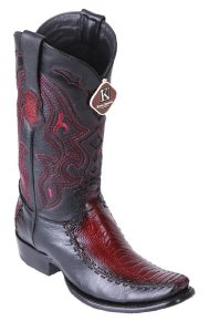 King Exotic Faded Burgundy Genuine Ostrich Leg Dubai Square Toe Cowboy Boots 479F0543