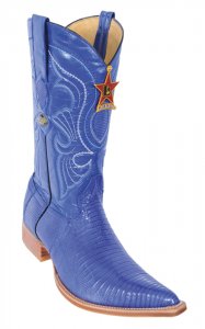 Los Altos Electric Blue Genuine All-Over Lizard Teju 3X Toe Cowboy Boots 950723