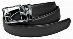 Serpi Black Genuine European Calfskin Leather Adjustable Track Belt R1