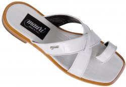 Mauri "Cambusa" 1293 White Genuine Crocodile Sandals