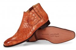 Mauri "Alberti" 4780 Cognac Genuine Body Alligator Hand-Painted Boots