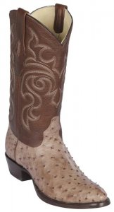 Los Altos Mocha Genuine Ostrich Quill Round Toe Cowboy Boots 650372