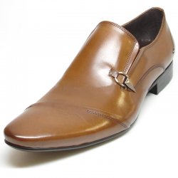 Encore By Fiesso Tan Leather Loafer Shoes FI3160