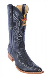 Los Altos Black Genuine Crocodile Tail With Deer 3X Toe Cowboy Boots 952805