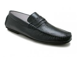 Bacco Bucci "1989-00" Navy Genuine Soft Supple Calfskin Loafer Shoes