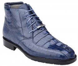 Belvedere "Barone" Blue Jean Genuine Hornback / Ostrich Boots 491.