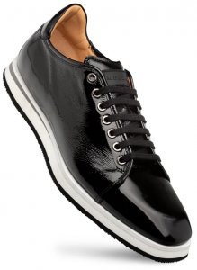 Mezlan "Cartuja" Black Genuine Shiny Calf Leather Sneaker 21153.