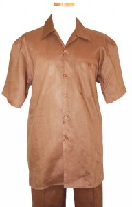 Successos SP1065 Brown 2 Pc Outfit 100% Linen