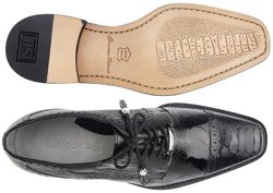 Belvedere Batta Black All-Over Genuine Ostrich Lace-Up Shoes 14006