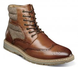 Stacy Adams "Granger'' Brown Genuine Leather Wingtip Lace Boot 25297-913.