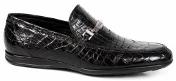 Mauri "9255" Black Genuine Baby Alligator Dress Shoes.