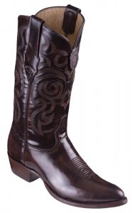 Los Altos Brown Genuine Chameleon Round Roper Toe Cowboy Boots 654207