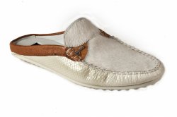 Mauri 3484 Brown Genuine Bamako Calf / Ostrich / Pony Half Shoes.