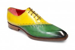 Emilio Franco "Arstide" Green/Yellow Genuine Italian Leather Dress Shoes.