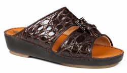 Mauri "1797/3" Dark Brown Genuine Crocodile Flanks Platform Sandals.