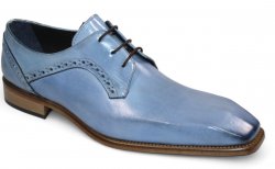 Duca Di Matiste "Spada" Light Blue Genuine Italian Calf Leather Lace-Up Dress Shoes.