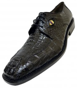 LA Exotics "Diamond Eyes" Black Hornback Crocodile Head Shoes With Eyes ZV080205