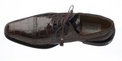 Ferrini 216/M Chocolate Genuine Alligator Shoes.