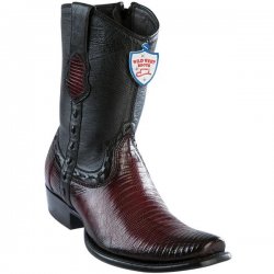 Wild West Faded Burgundy Genuine Teju Lizard Dubai Toe Cowboy Boots 279B0743