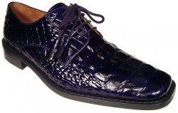 Giorgio Brutini Navy Blue Alligator Print Shoes #157673