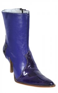 Los Altos Ladies Purple Genuine Eel Ankle Boots With Zipper 360826