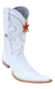 Los Altos White All-Over Genuine Crocodile Tail 6X Pointed Toe Cowboy Boots 960128