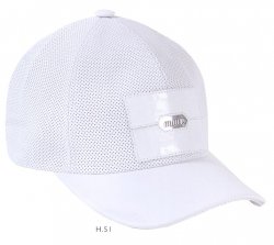 Mauri H51 White Genuine Baby Crocodile / Perforated Nappa Leather Hat