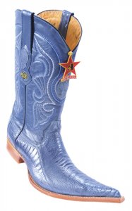 Los Altos Blue Jean Genuine Ostrich Leg 6X Pointed Toe Cowboy Boots 960514
