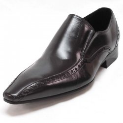 Encore By Fiesso Black Leather Loafer Shoes FI3126