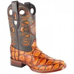 Wild West Cognac Genuine Pirarucu Fish Cowboy Boots 28241003