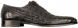 Fennix Italy 3253 Black All-Over Genuine Hornback Crocodile Shoes