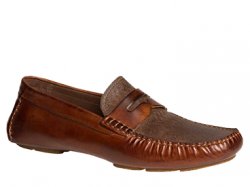 Bacco Bucci "Albatros" Brown Calfskin Loafer Shoes 7779